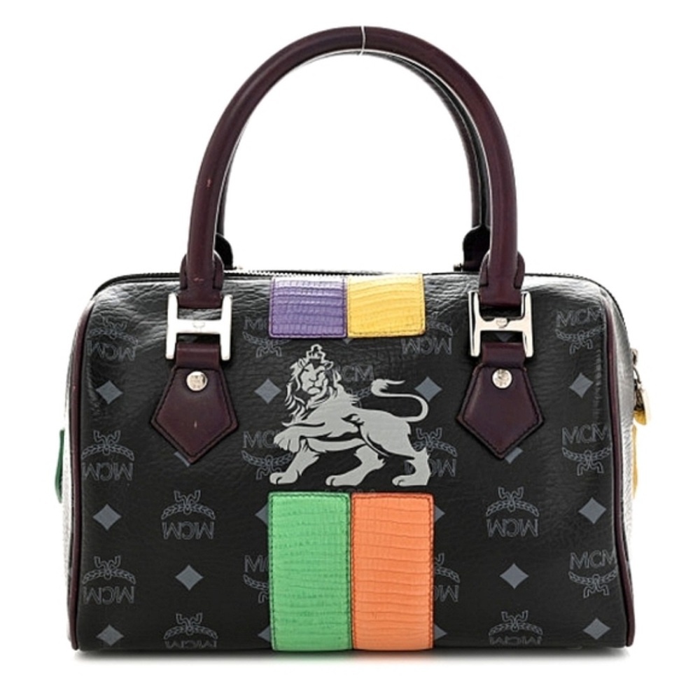 MCM Black Multicolor Satchel Bag